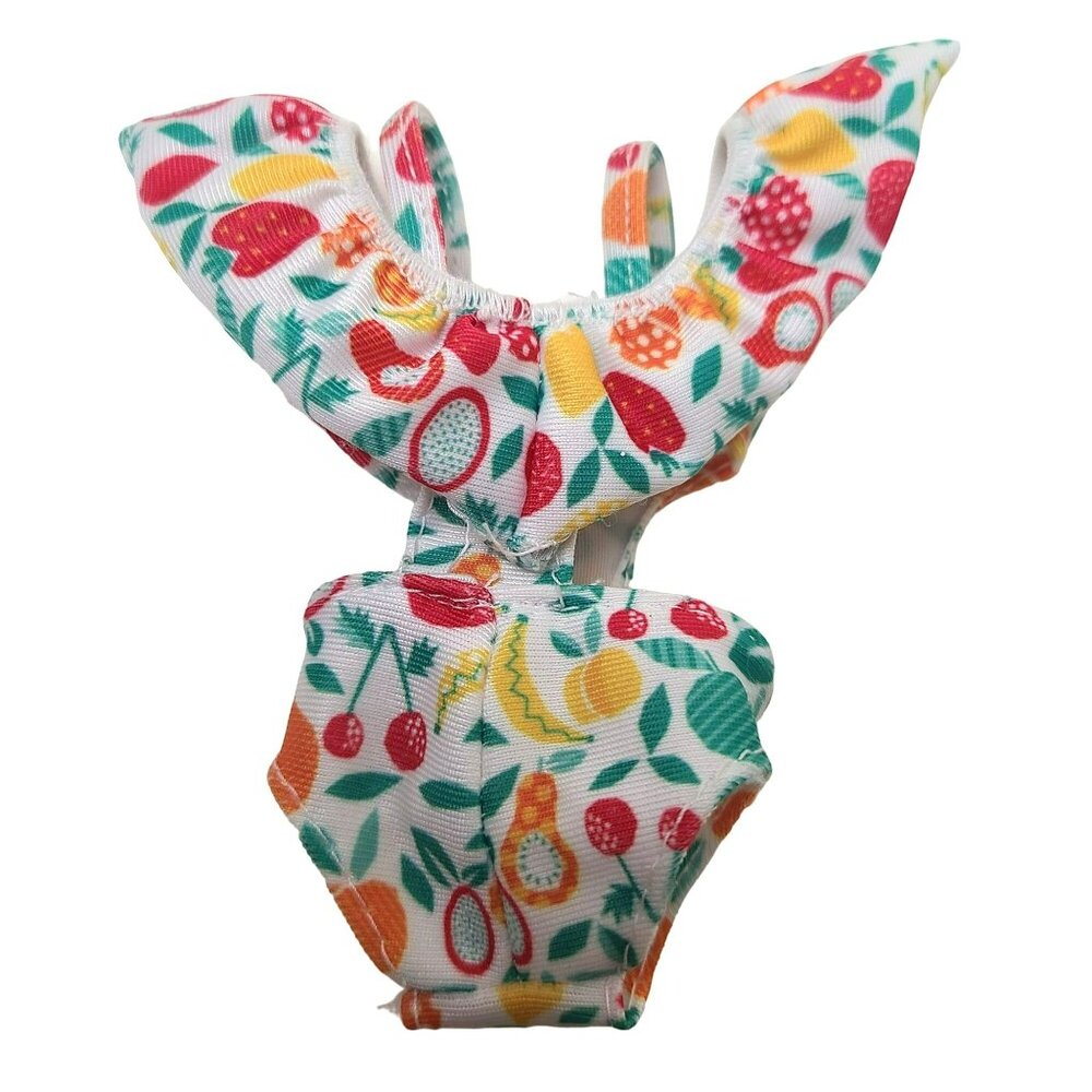Toy Doll One-Piece Cutout Ruffle Swimsuit Colorful Fruit Imaginative Play Outfit - Picture 2 of 3